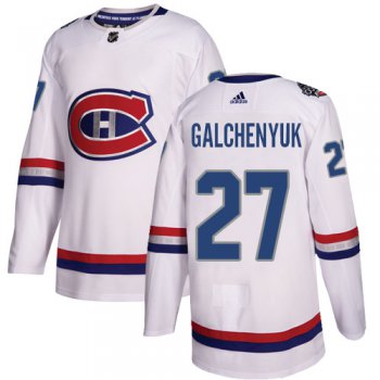 Adidas Montreal Canadiens #27 Alex Galchenyuk White Authentic 2017 100 Classic Stitched Youth NHL Jersey