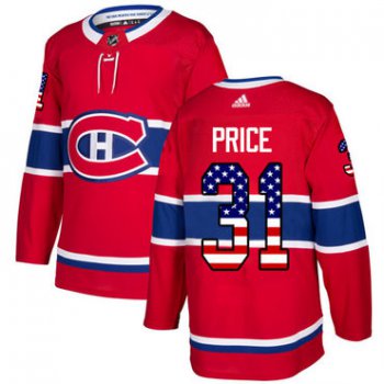 Adidas Montreal Canadiens #31 Carey Price Red Home Authentic USA Flag Stitched Youth NHL Jersey