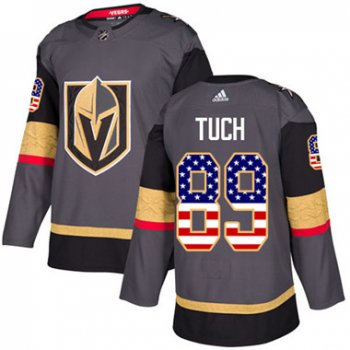 Adidas Vegas Golden Knights #89 Alex Tuch Grey Home Authentic USA Flag Stitched Youth NHL Jersey