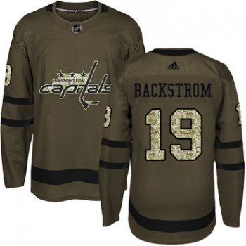 Adidas Washington Capitals #19 Nicklas Backstrom Green Salute to Service Stitched Youth NHL Jersey