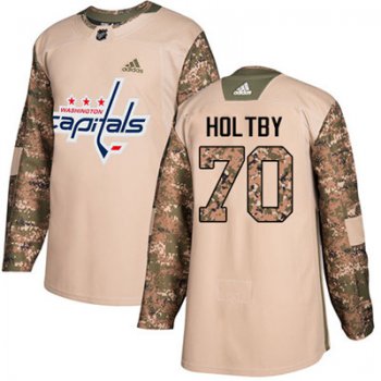 Adidas Washington Capitals #70 Braden Holtby Camo Authentic 2017 Veterans Day Stitched Youth NHL Jersey