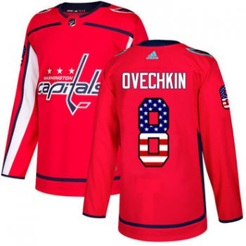 Adidas Washington Capitals #8 Alex Ovechkin Red Home Authentic USA Flag Stitched Youth NHL Jersey