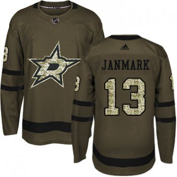 Adidas Dallas Stars #13 Mattias Janmark Green Salute to Service Youth Stitched NHL Jersey
