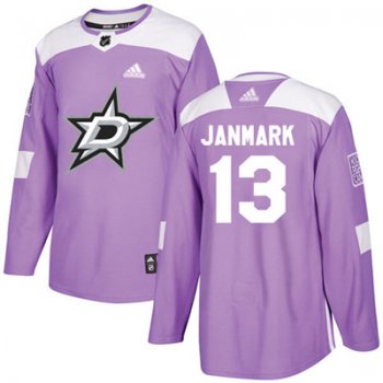 Adidas Dallas Stars #13 Mattias Janmark Purple Authentic Fights Cancer Youth Stitched NHL Jersey