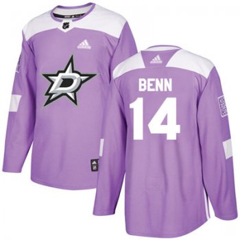 Adidas Dallas Stars #14 Jamie Benn Purple Authentic Fights Cancer Youth Stitched NHL Jersey