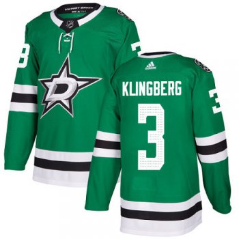 Adidas Dallas Stars #3 John Klingberg Green Home Authentic Youth Stitched NHL Jersey