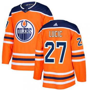 Adidas Edmonton Oilers #27 Milan Lucic Orange Home Authentic Stitched Youth NHL Jersey