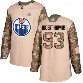 Adidas Edmonton Oilers #93 Ryan Nugent-Hopkins Camo Authentic 2017 Veterans Day Stitched Youth NHL Jersey