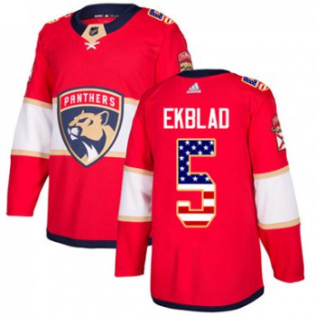 Adidas Florida Panthers #5 Aaron Ekblad Red Home Authentic USA Flag Stitched Youth NHL Jersey