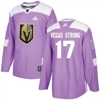 Adidas Vegas Golden Knights #17 Vegas Strong Purple Authentic Fights Cancer Stitched Youth NHL Jersey