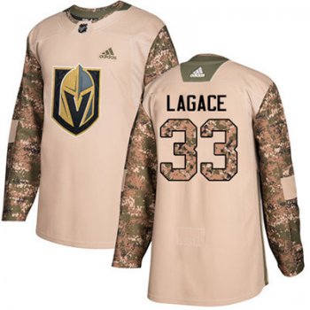 Adidas Vegas Golden Knights #33 Maxime Lagace Camo Authentic 2017 Veterans Day Stitched Youth NHL Jersey