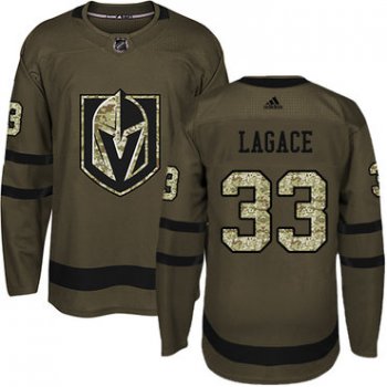 Adidas Vegas Golden Knights #33 Maxime Lagace Green Salute to Service Stitched Youth NHL Jersey