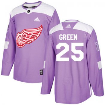 Adidas Detroit Red Wings #25 Mike Green Purple Authentic Fights Cancer Stitched Youth NHL Jersey