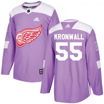 Adidas Detroit Red Wings #55 Niklas Kronwall Purple Authentic Fights Cancer Stitched Youth NHL Jersey