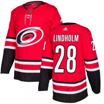Adidas Hurricanes #28 Elias Lindholm Red Home Authentic Stitched Youth NHL Jersey