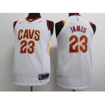 Nike Cavaliers #23 LeBron James White Stitched Youth NBA Swingman Jersey