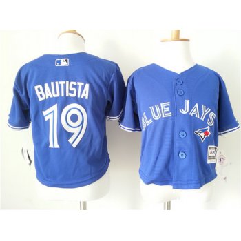 Toddler Toronto Blue Jays #19 Jose Bautista Alternate Blue MLB Majestic Baseball Jersey