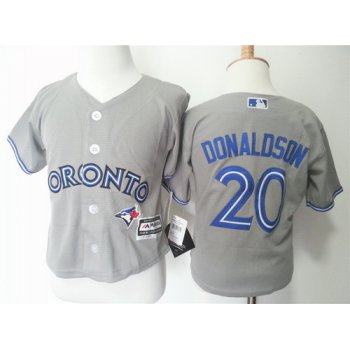 Toddler Toronto Blue Jays #20 Josh Donaldson Gray Road MLB Majestic Baseball Jersey