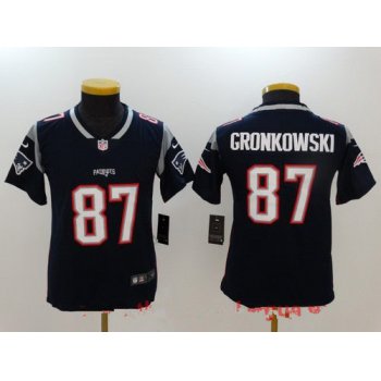Youth New England Patriots #87 Rob Gronkowski Navy Blue 2017 Vapor Untouchable Stitched NFL Nike Limited Jersey