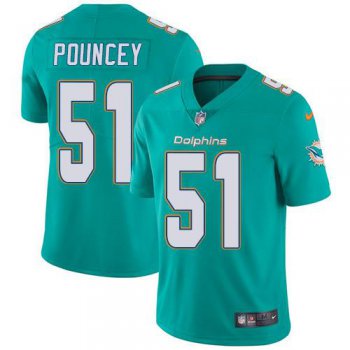 Youth Nike Dolphins #51 Mike Pouncey Aqua Green Team Color Stitched NFL Vapor Untouchable Limited Jersey