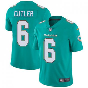 Youth Nike Dolphins #6 Jay Cutler Aqua Green Team Color Stitched NFL Vapor Untouchable Limited Jersey