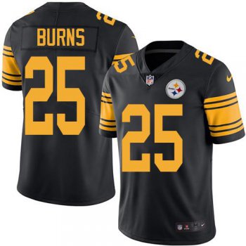 Youth Nike Steelers #25 Artie Burns Black Stitched NFL Limited Rush Jersey