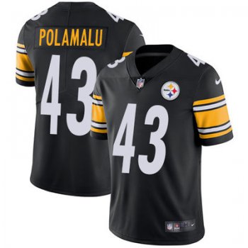 Youth Nike Steelers #43 Troy Polamalu Black Team Color Stitched NFL Vapor Untouchable Limited Jersey