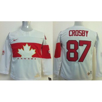 2014 Olympics Canada #87 Sidney Crosby White Kids Jersey