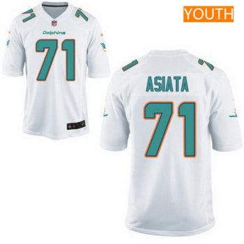 Youth 2017 NFL Draft Miami Dolphins #71 Isaac Asiata White Road Stitched NFL Nike Game Jersey
