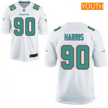 Youth 2017 NFL Draft Miami Dolphins #90 Charles Harris White Road Stitched NFL Nike Game Jersey