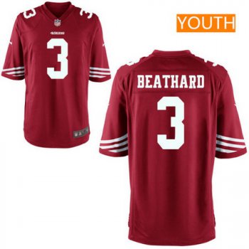 Youth 2017 NFL Draft San Francisco 49ers #3 C. J. Beathard Scarlet Red Team Color Stitched NFL Nike Game Jersey