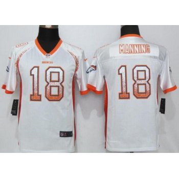 Youth Denver Broncos #18 Peyton Manning White Drift Fashion Stitched Nike NFL Football Jersey