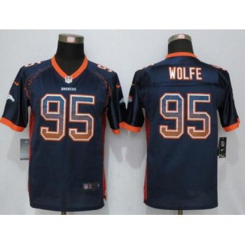 Youth Denver Broncos #95 Derek Wolfe Navy Blue Drift Fashion Stitched Nike NFL Football Jersey