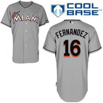 Youth Miami Marlins #16 Jose Fernandez Gray Road Stitched MLB Majestic Cool Base Jersey