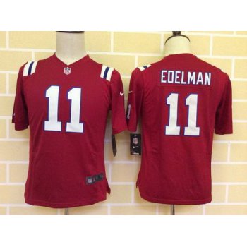 Youth New England Patriots #11 Julian Edelman Nike Red Game Jersey