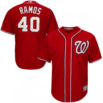 Youth Washington Nationals #40 Wilson Ramos Majestic Red Alternate Cool Base Player Jersey