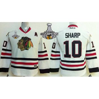 Chicago Blackhawks #10 Patrick Sharp White Kids Jersey W/2015 Stanley Cup Champion Patch