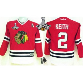 Chicago Blackhawks #2 Duncan Keith Red Kids Jersey W/2015 Stanley Cup Champion Patch