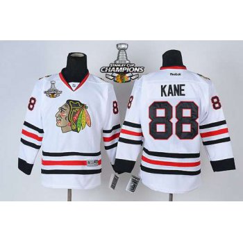 Chicago Blackhawks #88 Patrick Kane White Kids Jersey W/2015 Stanley Cup Champion Patch