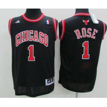 Chicago Bulls #1 Derrick Rose Black Jersey