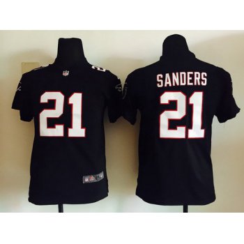 Youth Atlanta Falcons #21 Deion Sanders Black Retired Player NFL Nike Game Jersey
