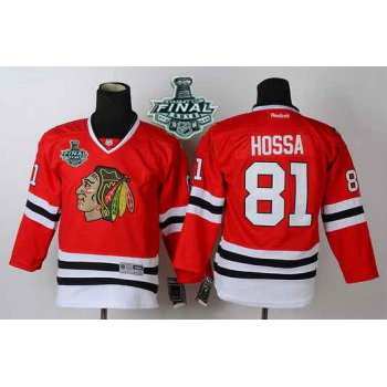 Youth Chicago Blackhawks #81 Marian Hossa 2015 Stanley Cup Red Jersey