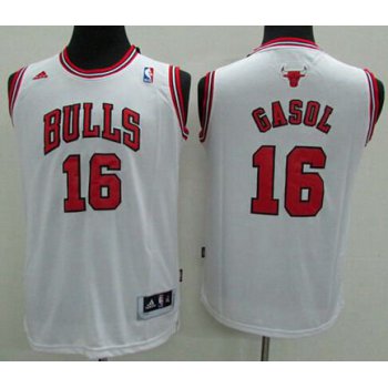 Youth Chicago Bulls #16 Pau Gasol White Jersey