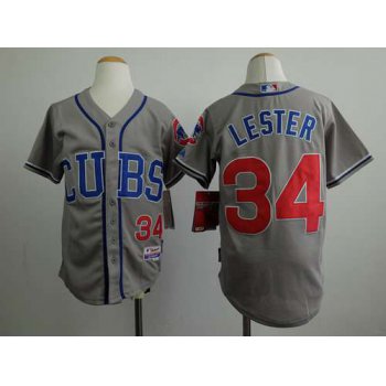 Youth Chicago Cubs #34 Jon Lester 2014 Gray Jersey