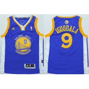 Youth Golden State Warriors #9 Andre Iguodala Blue NBA Adidas Jersey