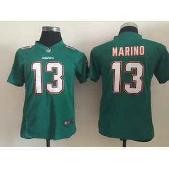 Youth Miami Dolphins #13 Dan Marino 2013 Nike Green Game Jersey