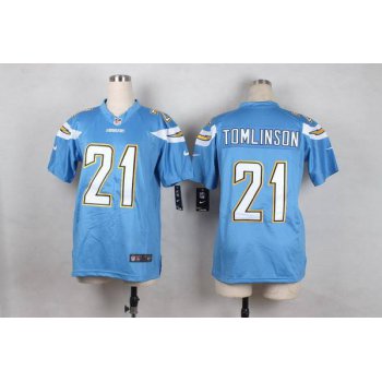 Youth San Diego Chargers #21 LaDainian Tomlinson 2013 Nike Light Blue Game Jersey