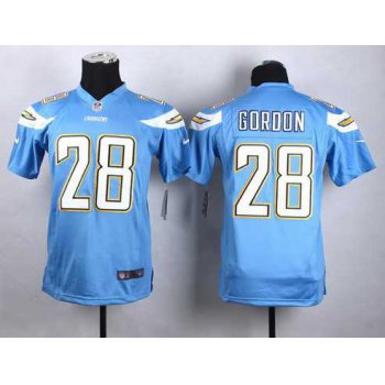 Youth San Diego Chargers #28 Melvin Gordon 2013 Light Blue Game Jersey
