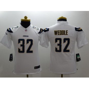 Youth San Diego Chargers #32 Eric Weddle 2013 Nike White Limited Jersey