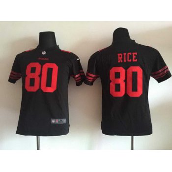 Youth San Francisco 49ers #80 Jerry Rice 2015 Nike Black Game Jersey